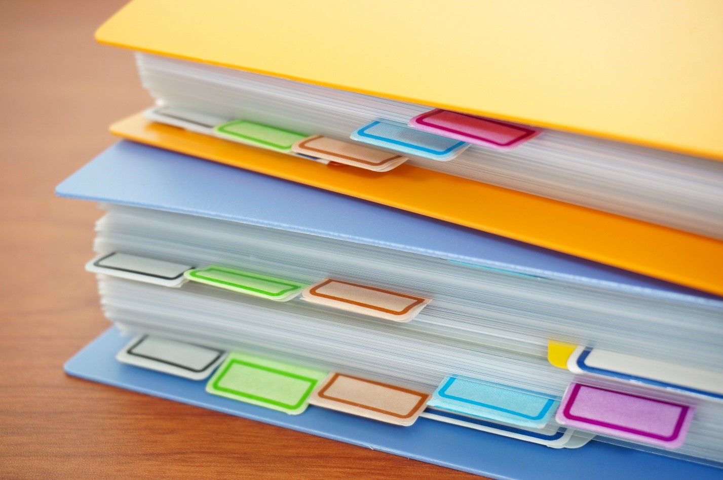 Organized, color coded binder