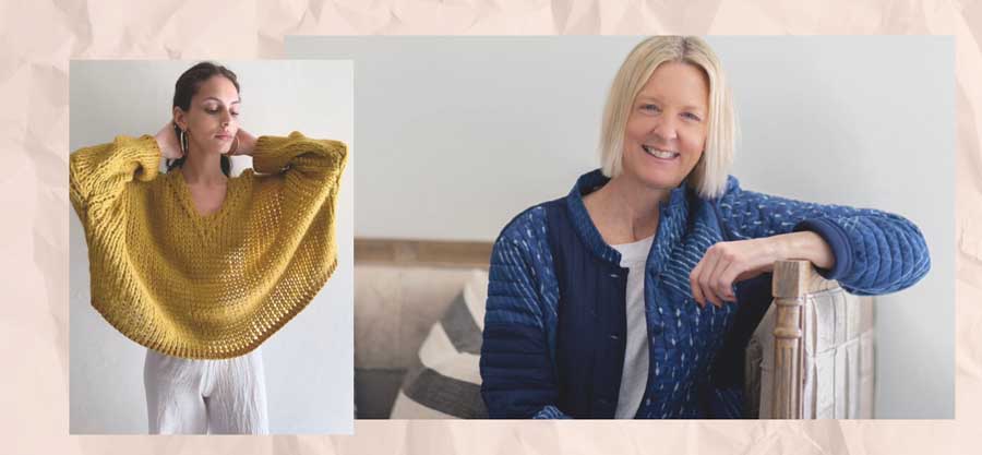 Photo of Caroline & Main owner Heidi West, next to a fashion shot of one of the shop's fall outfits