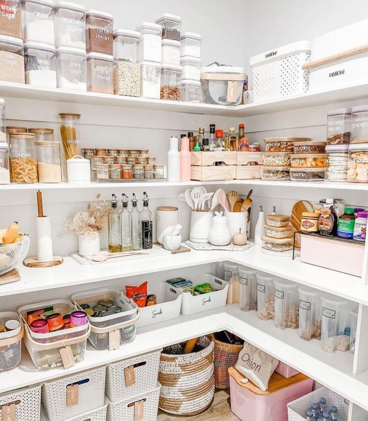 Organized kitchen pantry