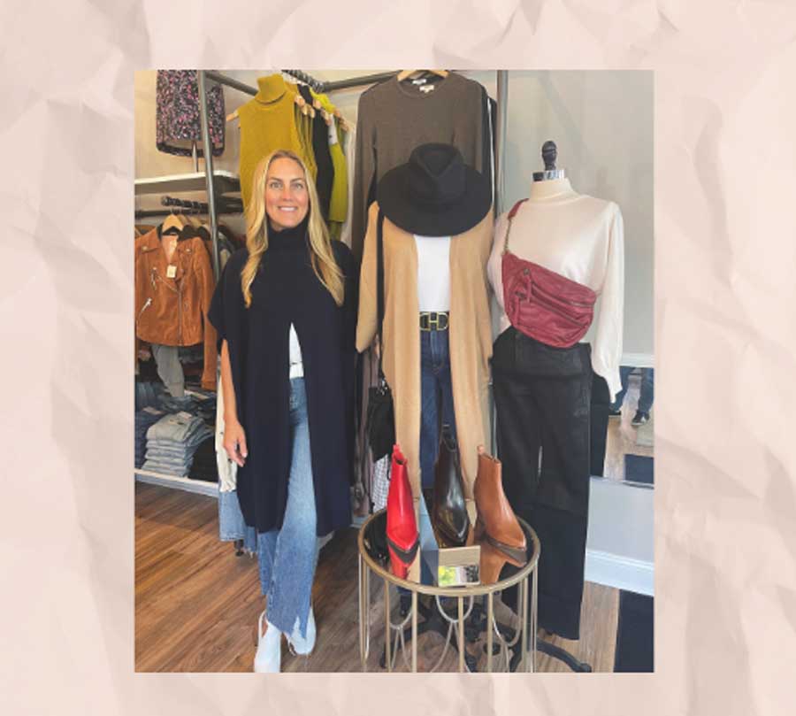 Photo of Laura Pileckas in her shop, Violet's