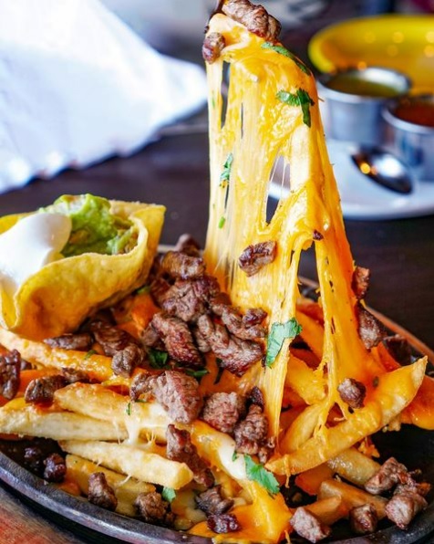 Carne asada fries from Los Dos Potrillos restaurant in Centennial, CO