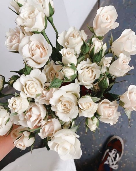 Wedding bouquet of white roses
