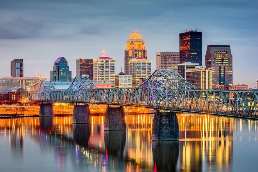 The skyline in Louisville, KY