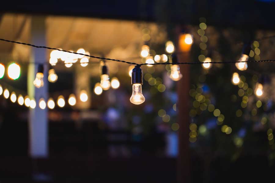 Outdoor lighting at night